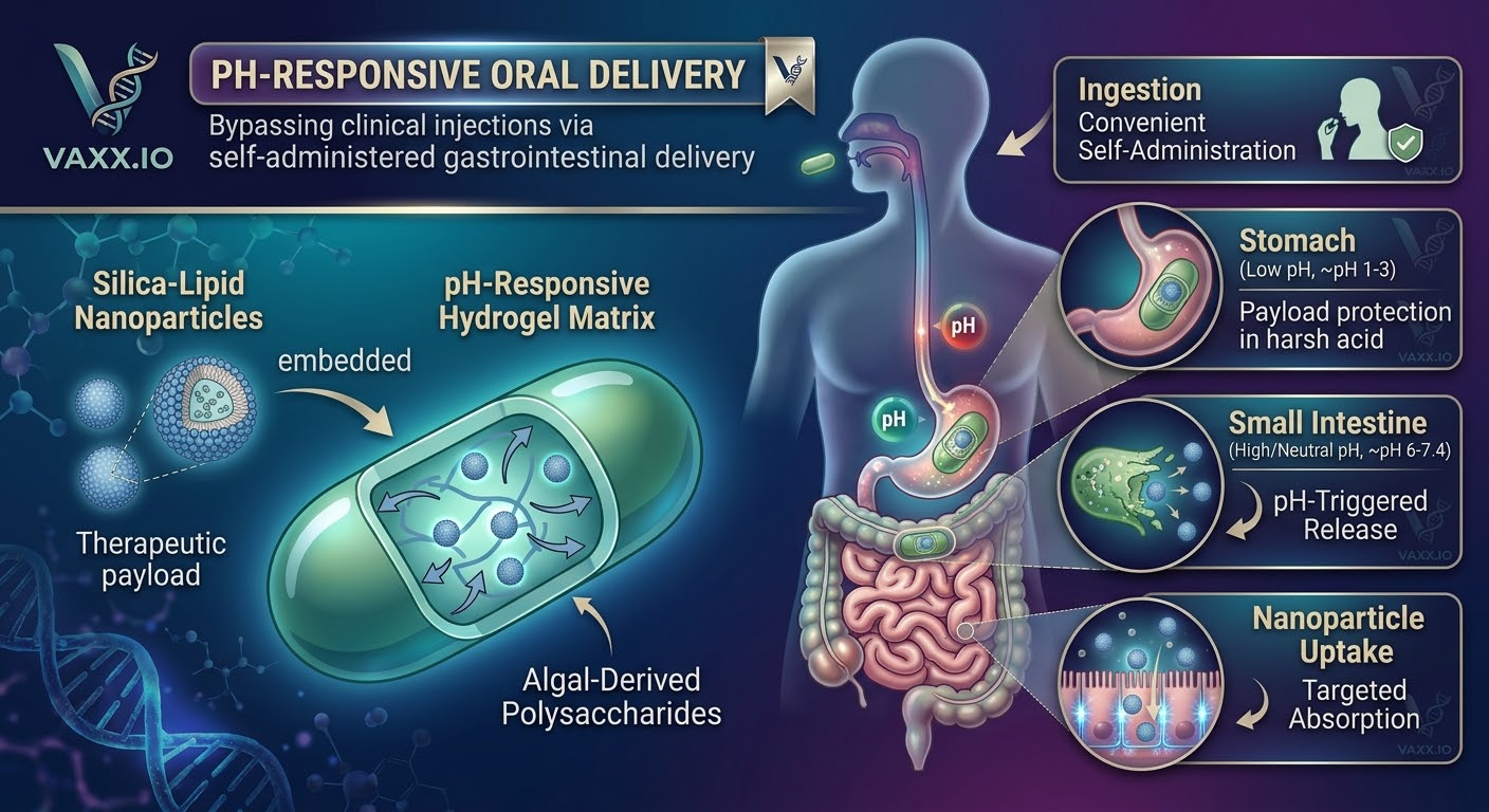 pH-Responsive Oral Delivery Diagram