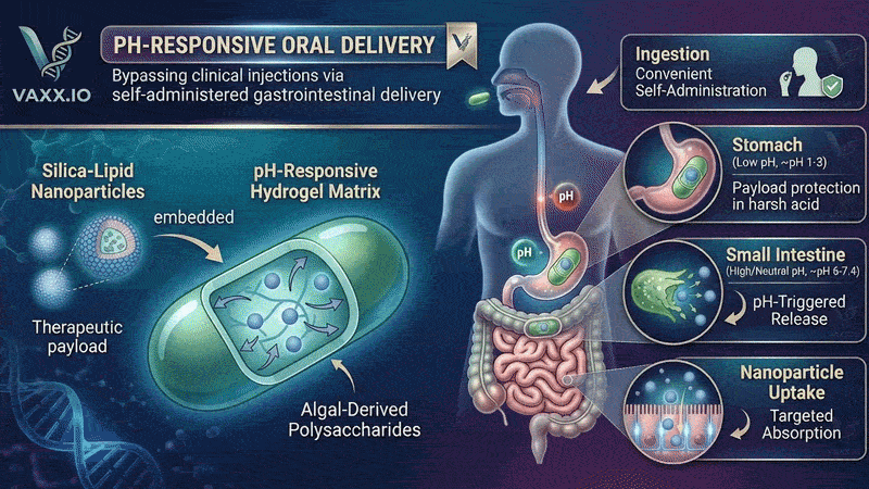 pH-Responsive Oral Delivery Diagram